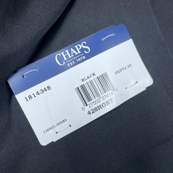 Chaps Black Two-Piece Suit Set Jacket 42S Pants 34Wx30L a1195 - Picture 5 of 9